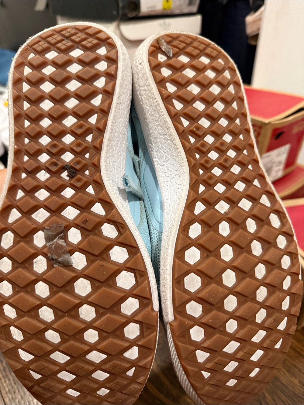 Vans Women’s Powder Blue Low-Top Sneakers with White Stripe - Picture 3 of 4